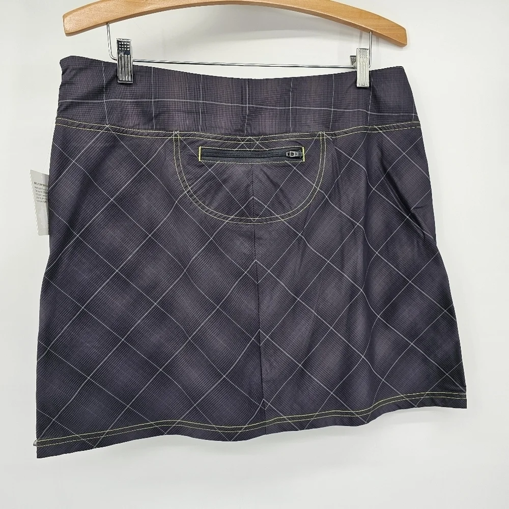 Athleta Women’s 12 Tulum Grey Plaid Active Quixk Dry Skort Style 214970 New